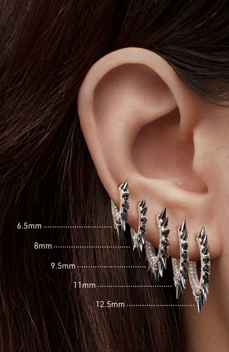 MARIA TASH Single Diamond & Moissanite Spike Hoop Earring, Alternate, color, White Gold