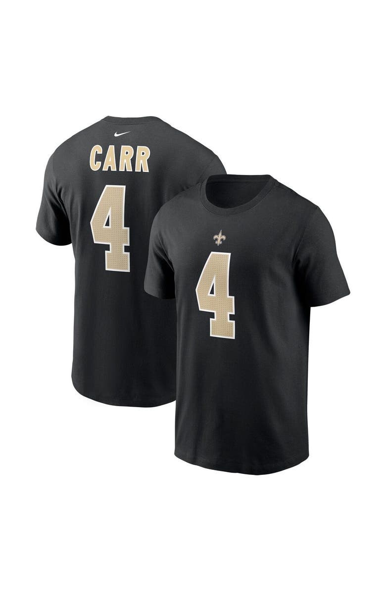 Nike Men's Nike Derek Carr Black New Orleans Saints Player Name & Number T-Shirt, Main, color,