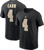 Nike Men's Nike Derek Carr Black New Orleans Saints Player Name & Number T-Shirt