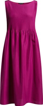 Eileen Fisher Pleated Silk Dress