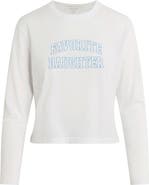 Favorite Daughter The Cropped Collegiate Long Sleeve Graphic T-Shirt