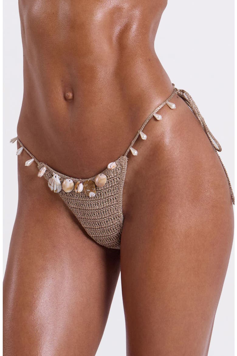 Anatase Crochet Bikini Bottoms, Alternate, color, BEIGE