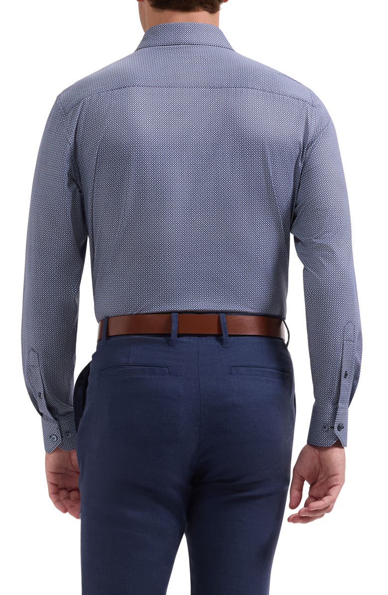 Bugatchi James OoohCotton<sup>®</sup> Geo Print Button-Up Shirt, Alternate, color, Navy