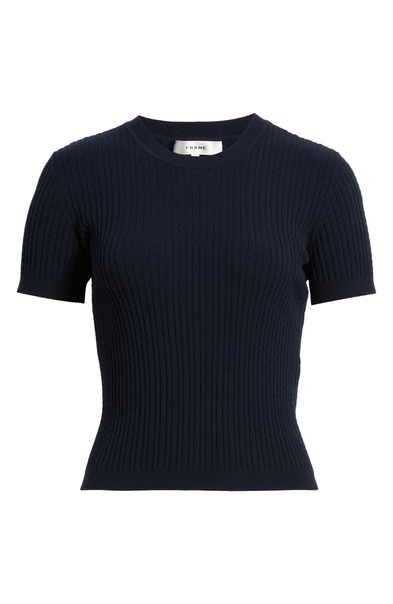 FRAME The Fine Cable Knit Top, Alternate, color, Navy