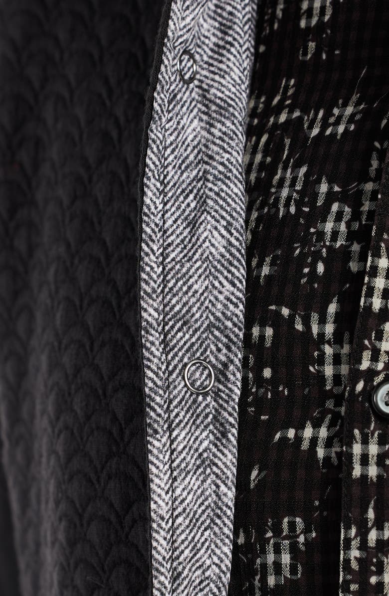 Robert Graham Downey Knit Snap Front Shirt Jacket, Alternate, color, Black