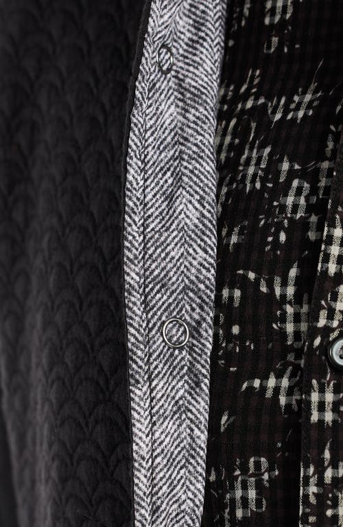 Robert Graham Downey Knit Snap Front Shirt Jacket In Black