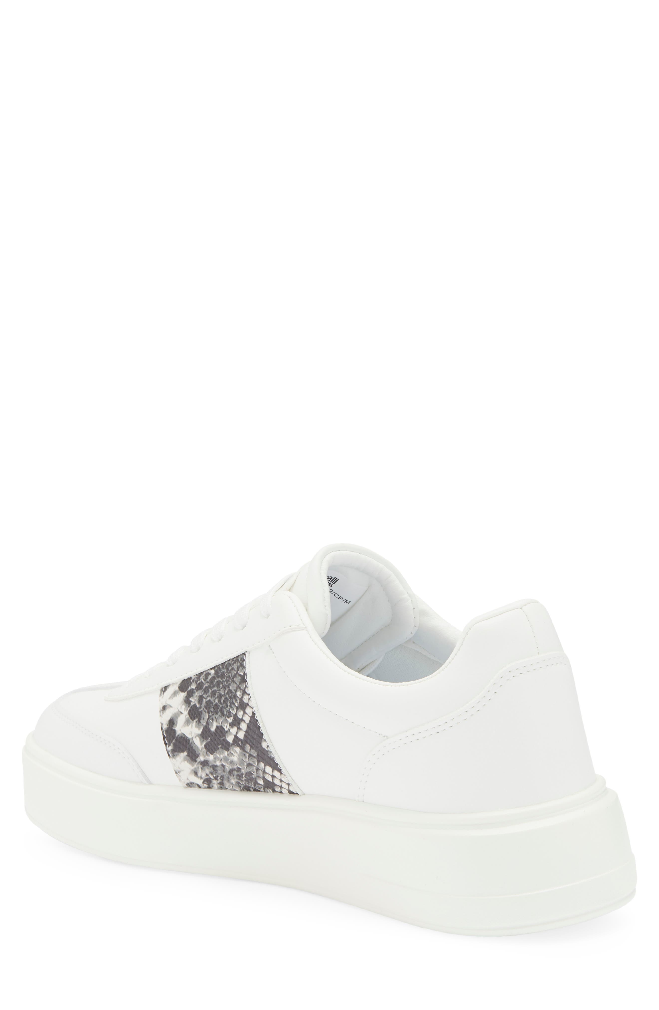 Roberto Cavalli Snake Embossed Low Top Sneaker, Alternate, color, White/ Roccia