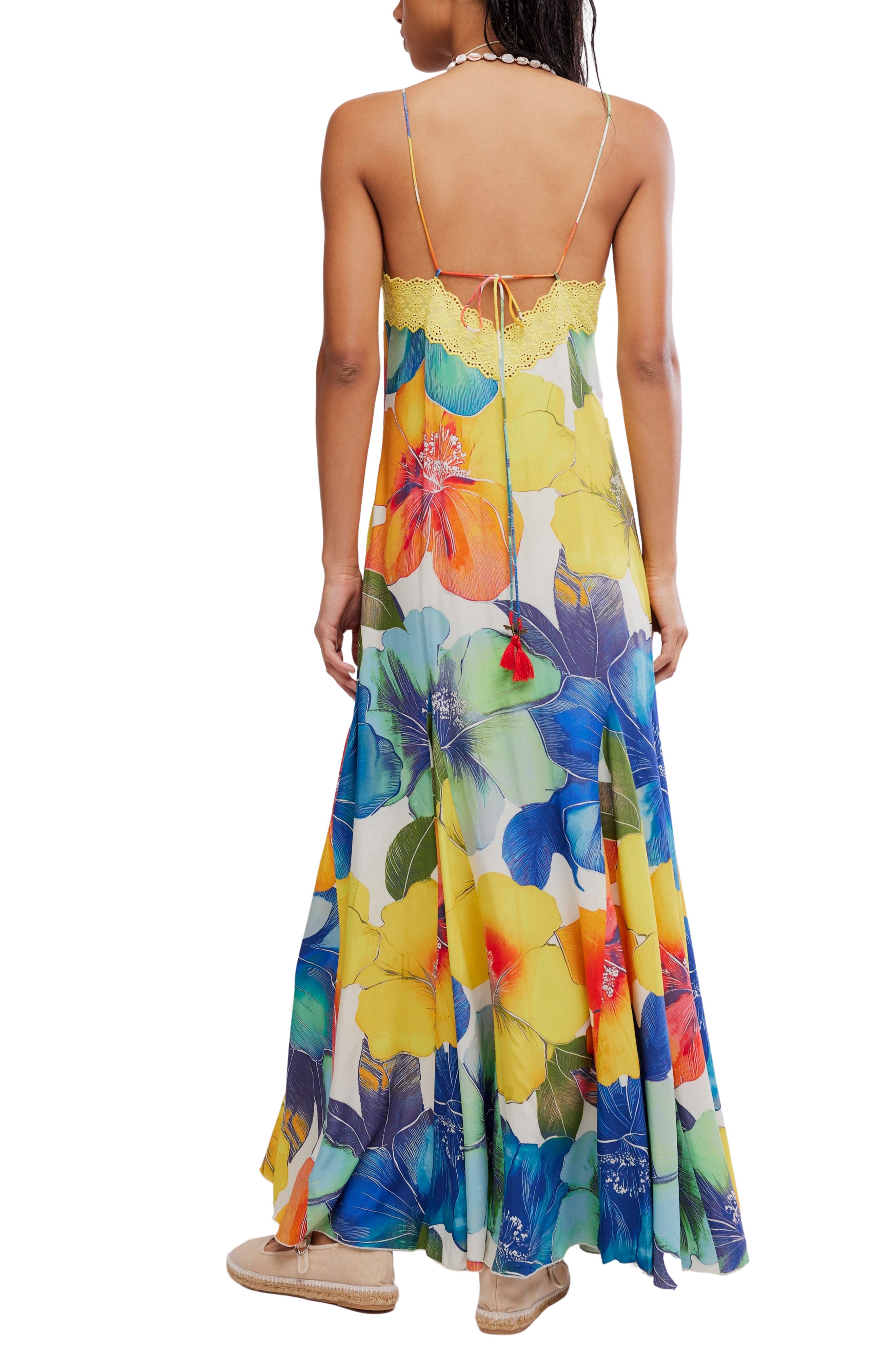 Bloomspell Floral Lace Trim Maxi Dress - image 2