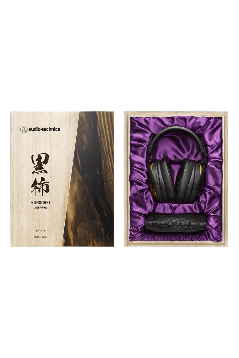 ATH-AWKG Closed-Back Kurogaki Over-Ear Headphones, Alternate, color, Walnut