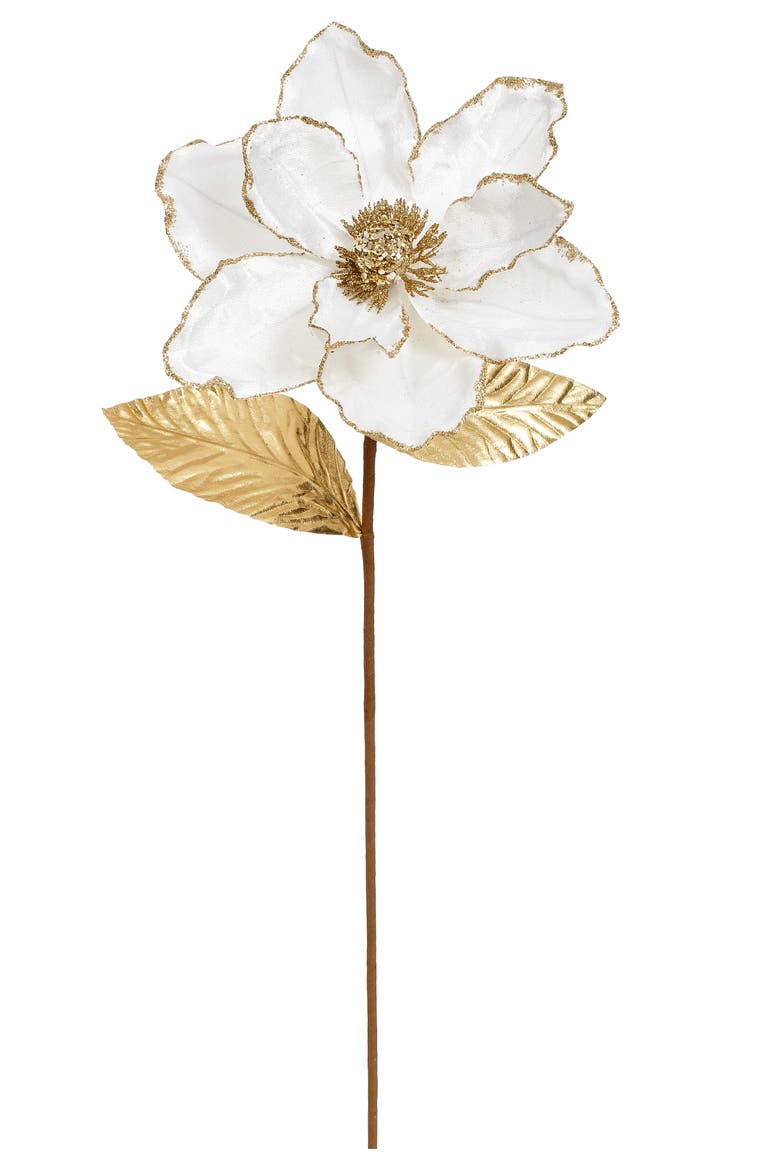 Christmas Magnolia Stem, Set of 12, Main, color, White