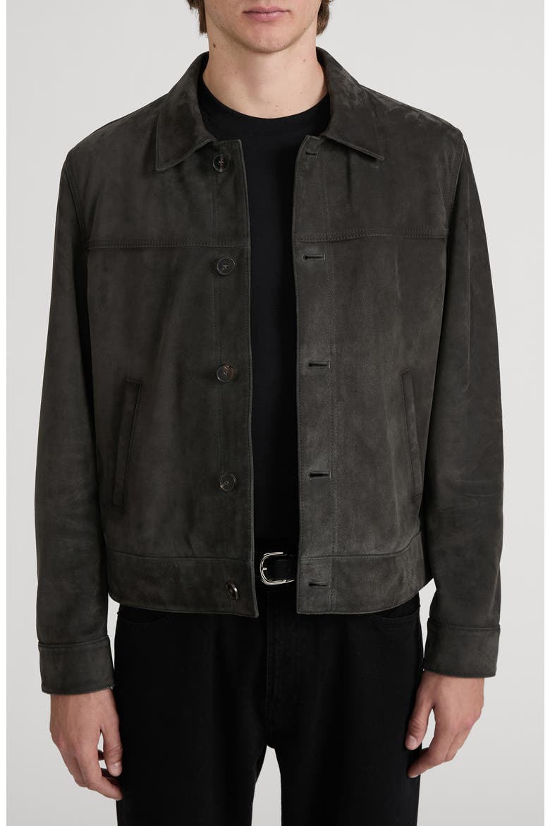 Suede Jacket, Main, color, DARK GREY