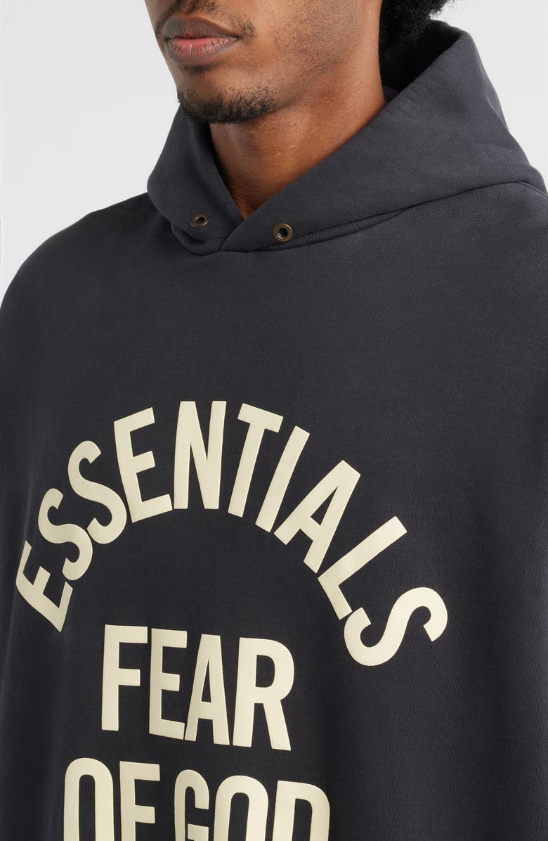 Fear of God Essentials Campus '90s Fleece Logo Graphic Hoodie, Alternate, color, 