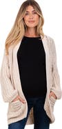 PinkBlush Chunky Knit Oversized Pocket Cardigan