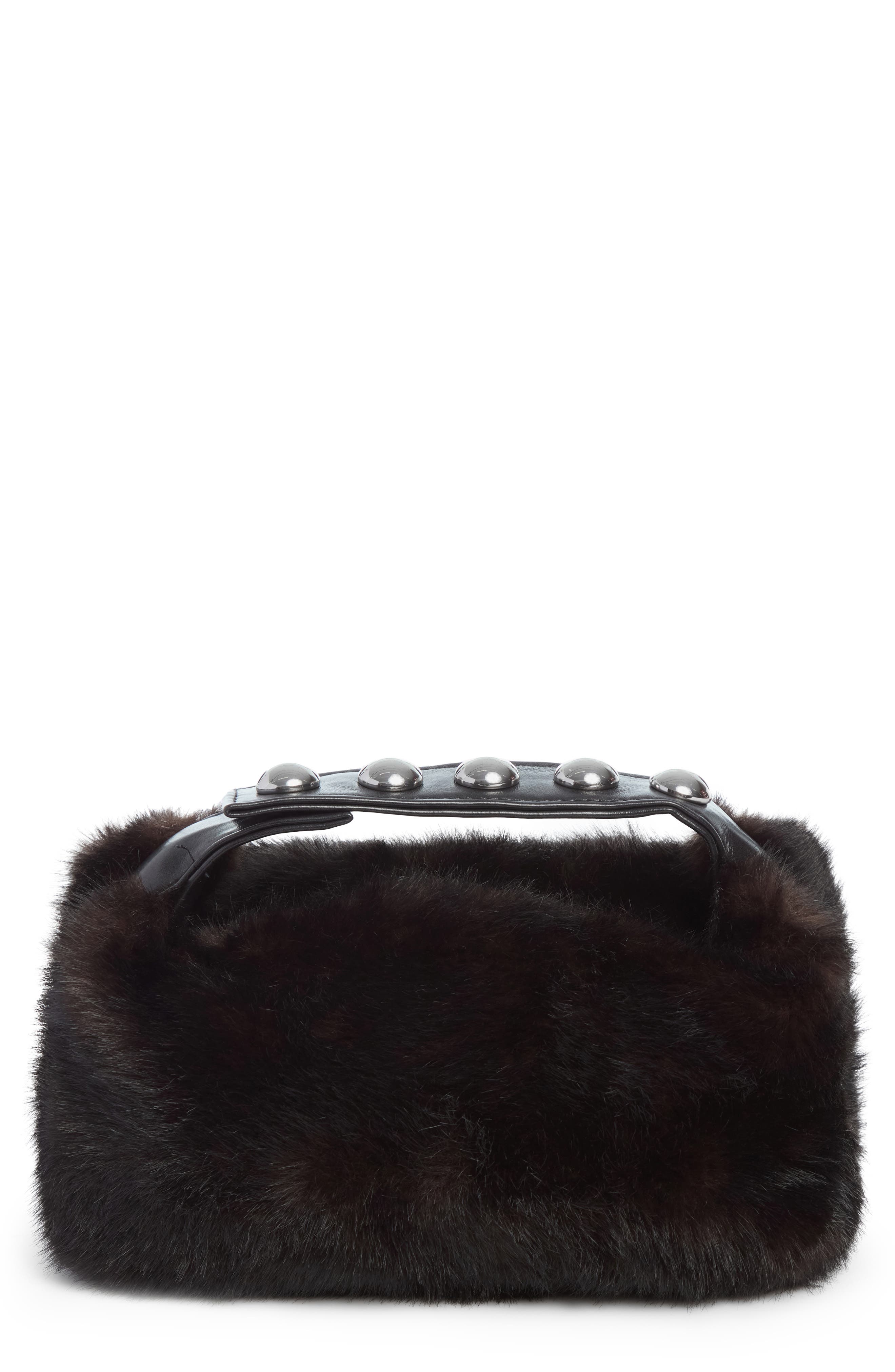 Apparis Marfa Faux Mink Top Carry Handle Pouch, Main, color, 
