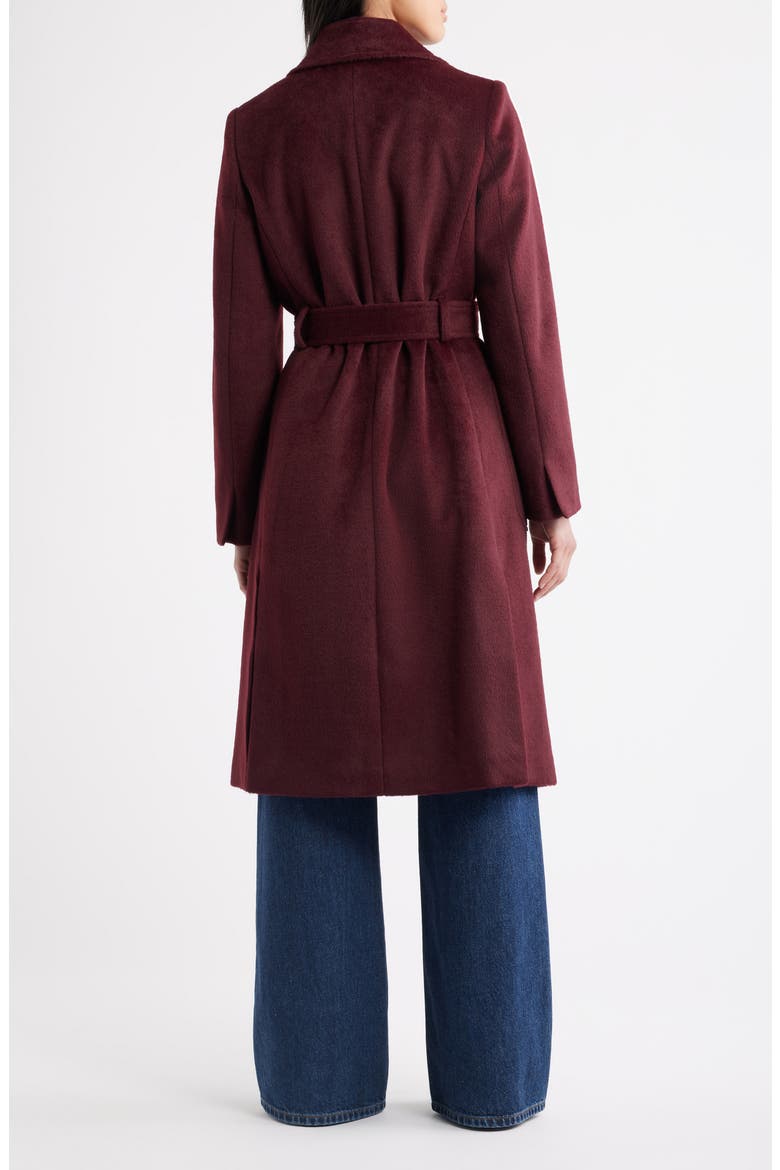 Longline Wrap Coat, Alternate, color, MERLOT