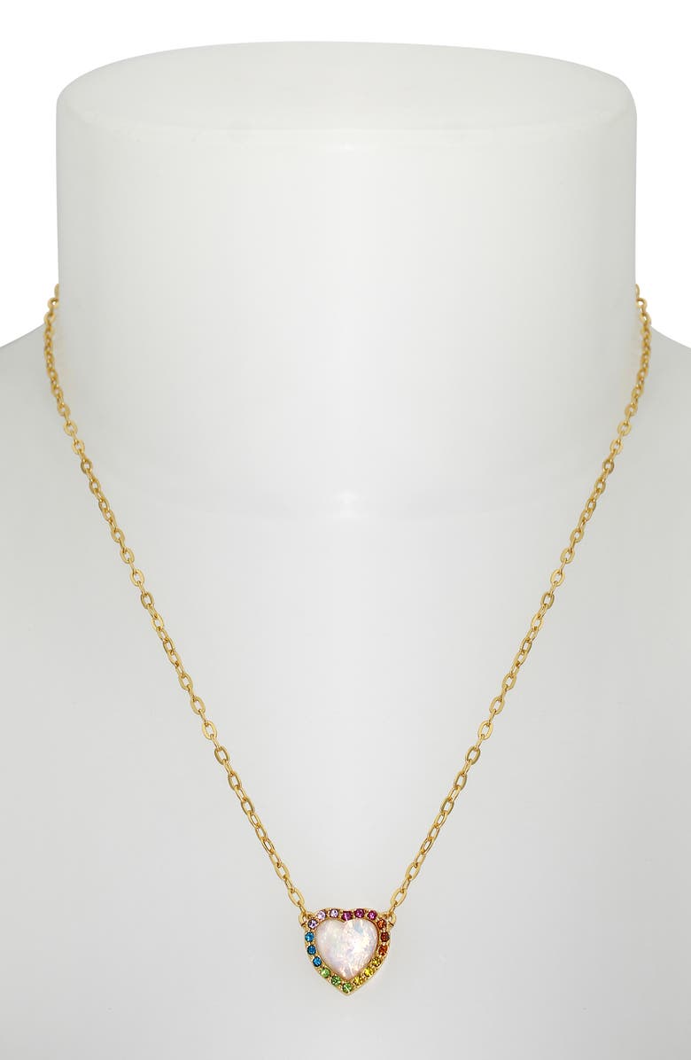 Kurt Geiger London Opal Heart Halo Pendant Necklace, Alternate, color,