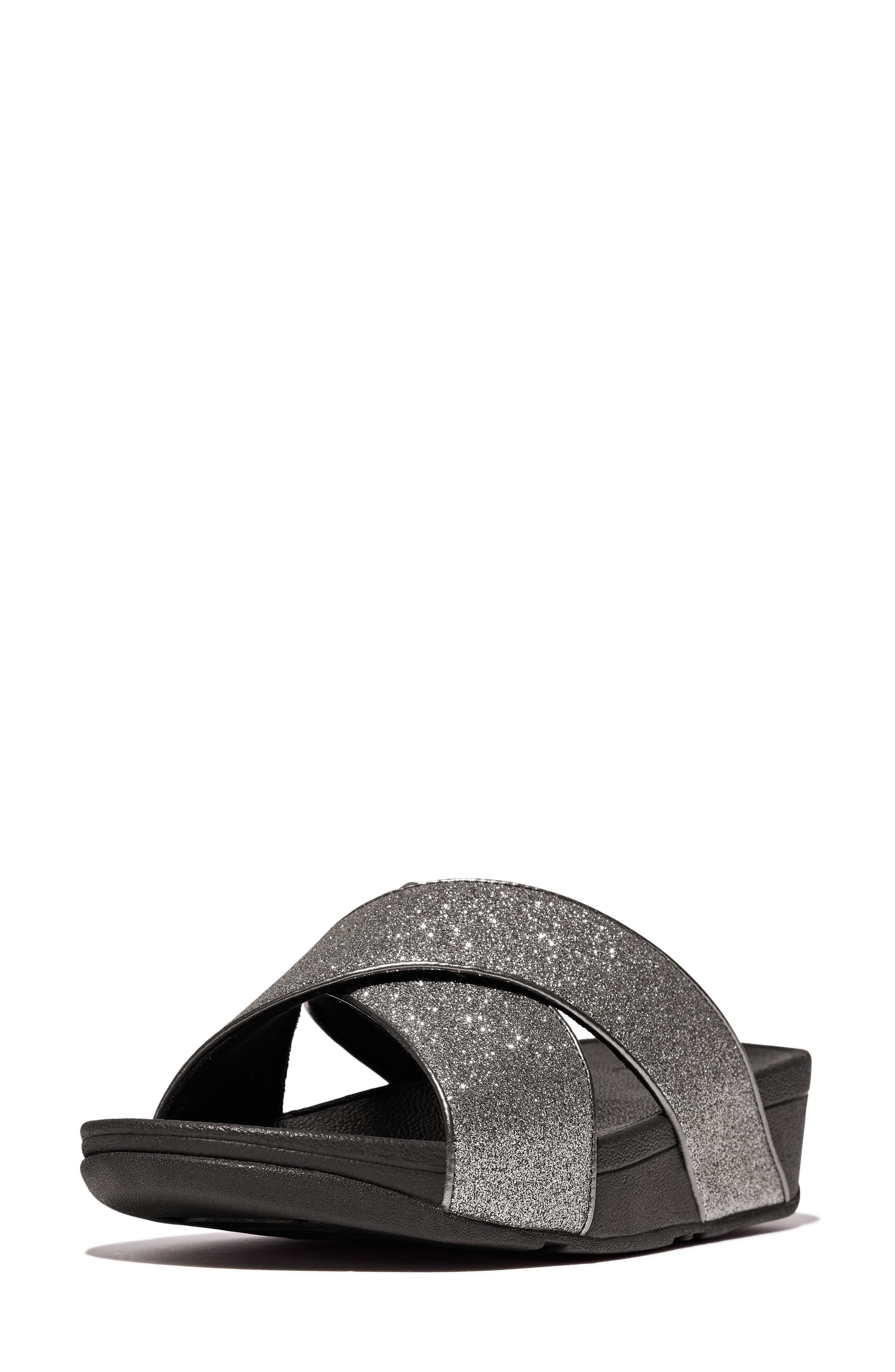 Lulu Glitterdust Platform Wedge Slide Sandal (Women) | Nordstrom