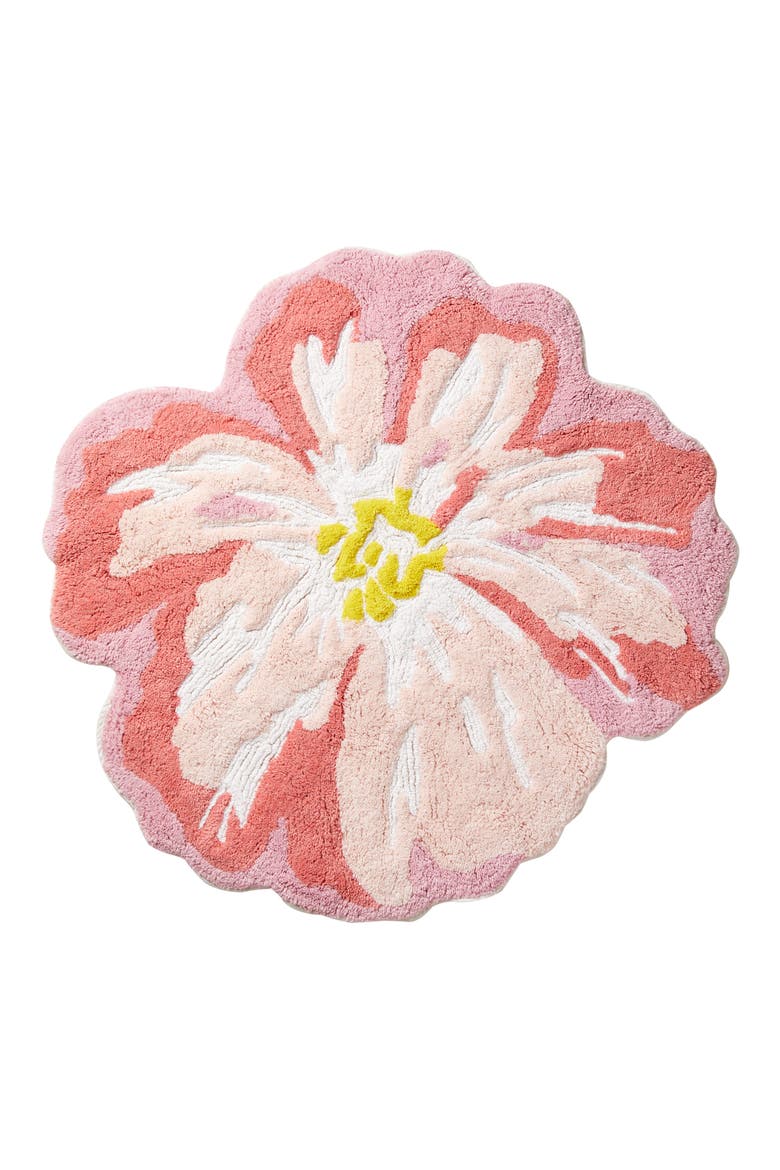 Rhea Floral Bath Mat, Alternate, color, PINK