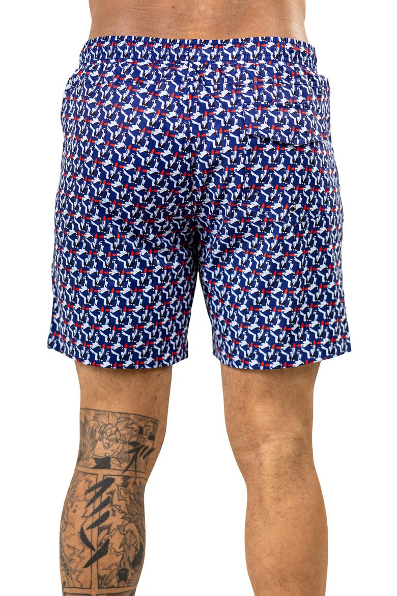 Swim Marthyr Print Swim Trunks, Alternate, color, BLUE