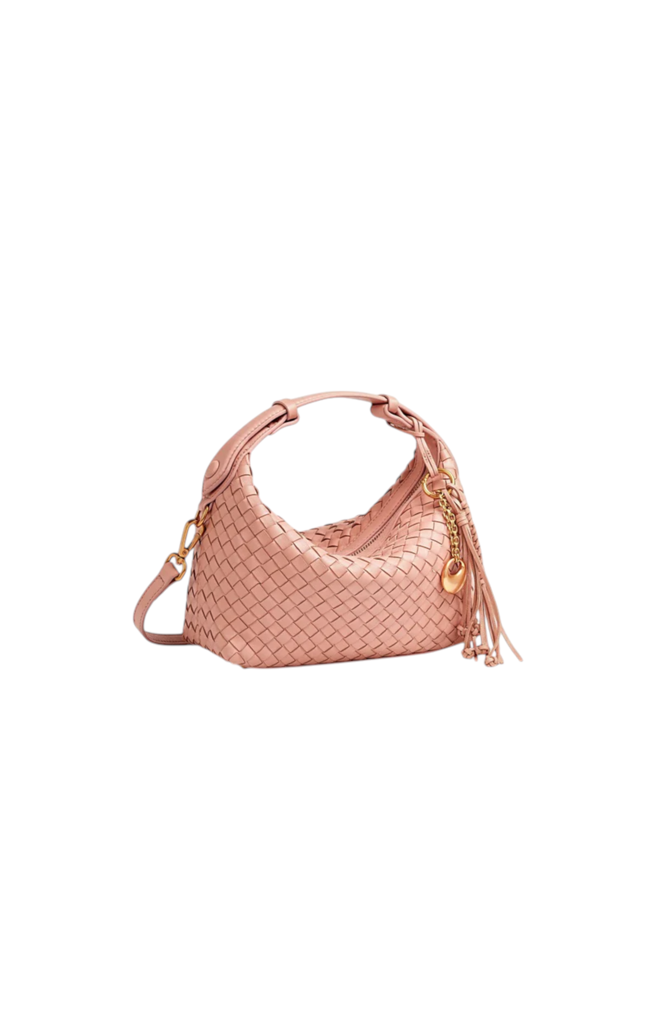 Camilla Genuine Sheep Leather Woven Shoulder Bag, Alternate, color, Sakula pink