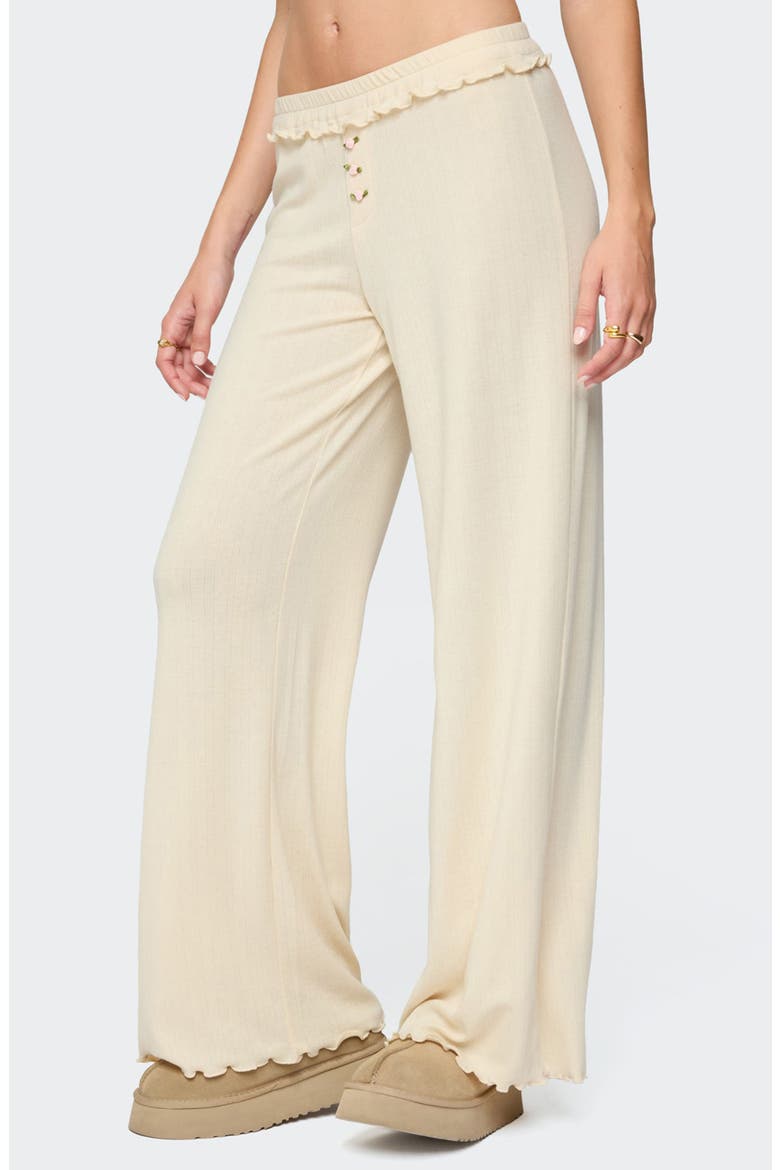 Posy Ruffle Pointelle Pants, Alternate, color, YELLOW