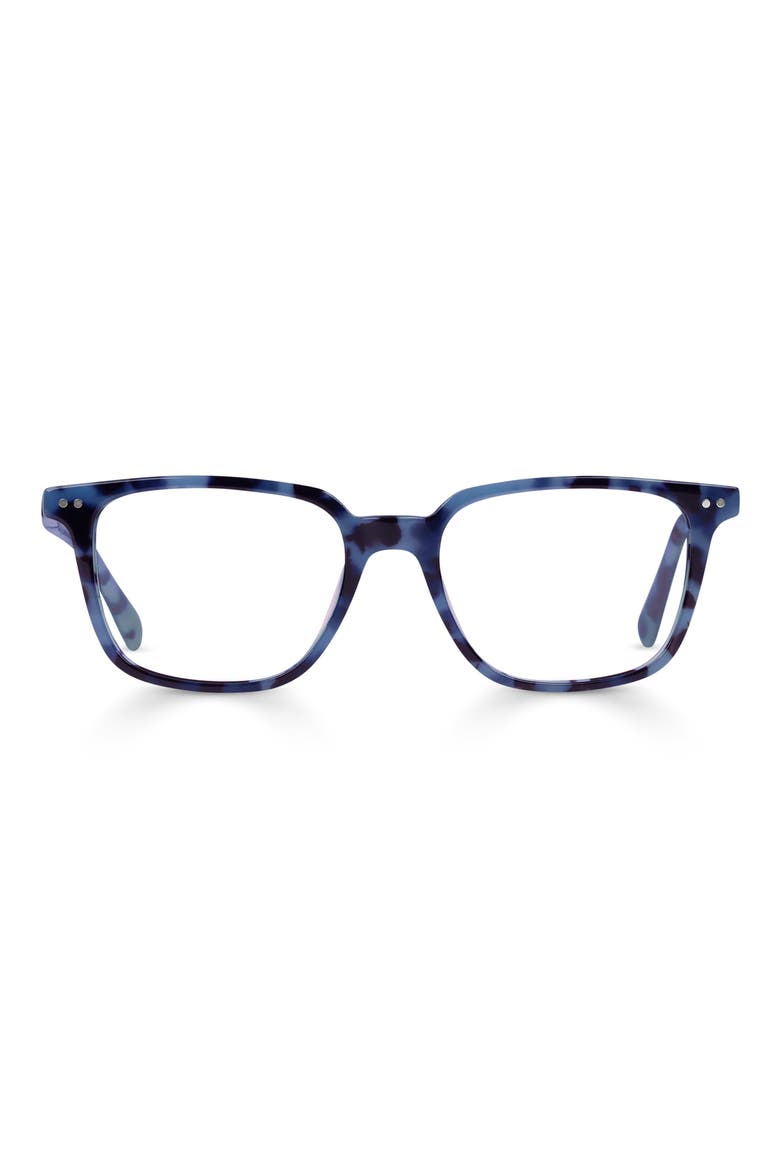 C Suite 50mm Blue Light Blocking Square Reading Glasses, Main, color, ROBIN'S EGG TORTOISE