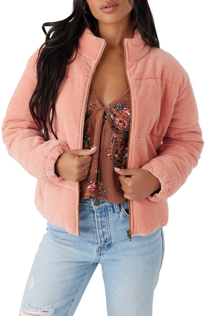 O'Neill Novah Quilted Corduroy Jacket, Main, color, Sun Rust