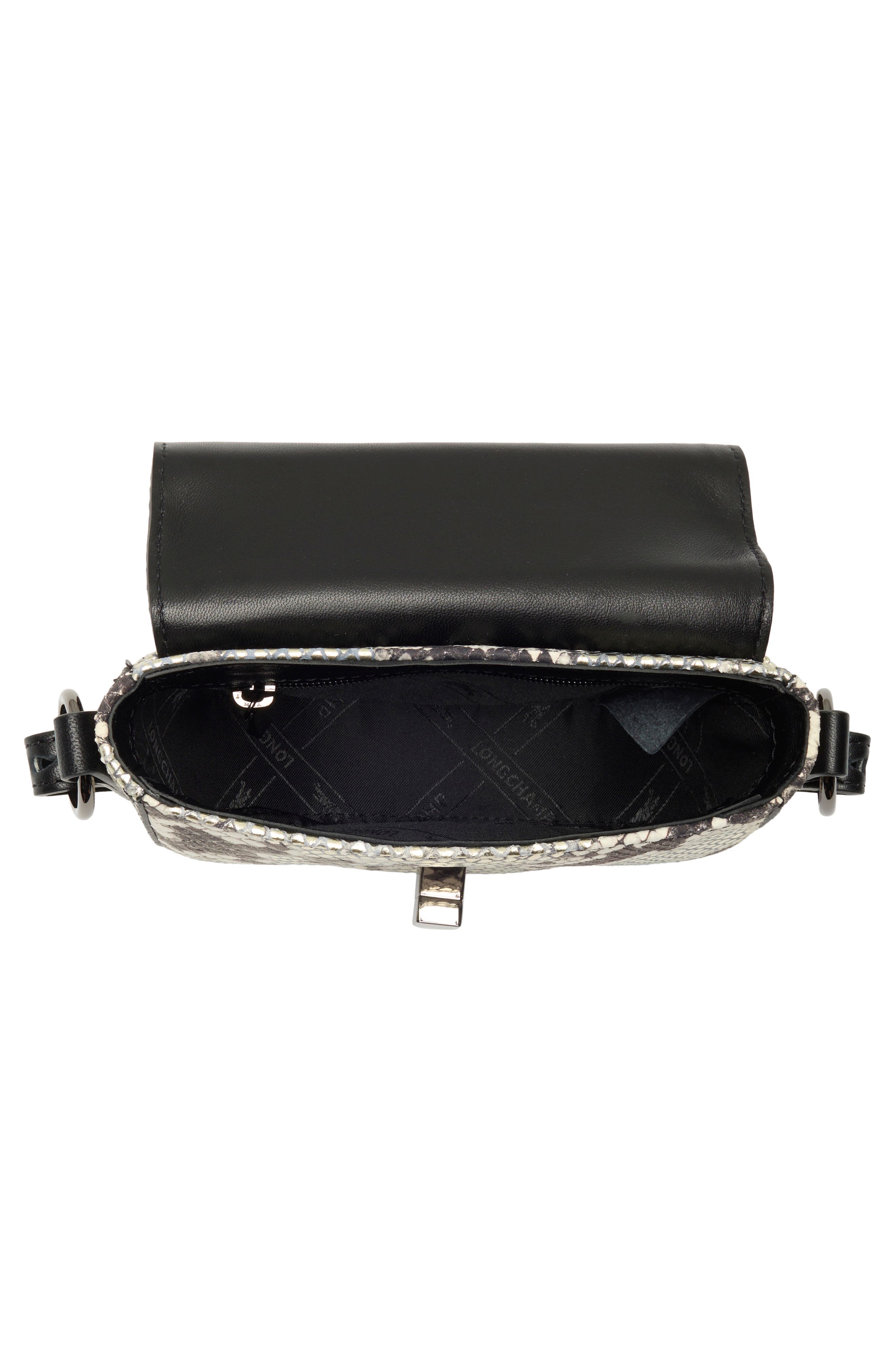 Longchamp Cavalcade Snakeskin Print Extra Small Crossbody Bag, Alternate, color, Platinum
