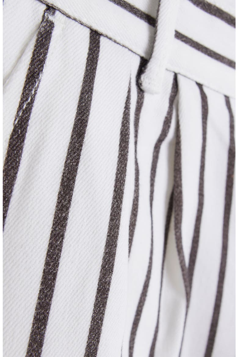 Stripe Glitch Waist Cotton Trousers, Alternate, color, WHITE