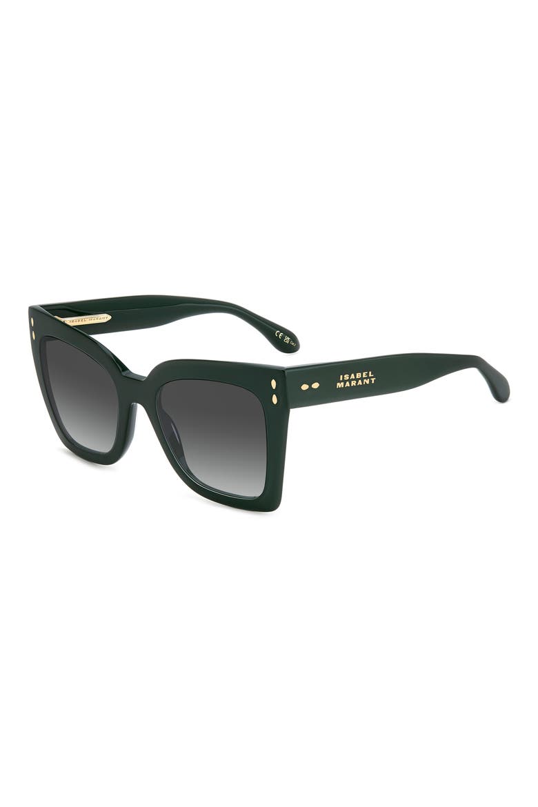 53mm Butterfly Sunglasses, Alternate, color, GREEN/ GREY GREEN
