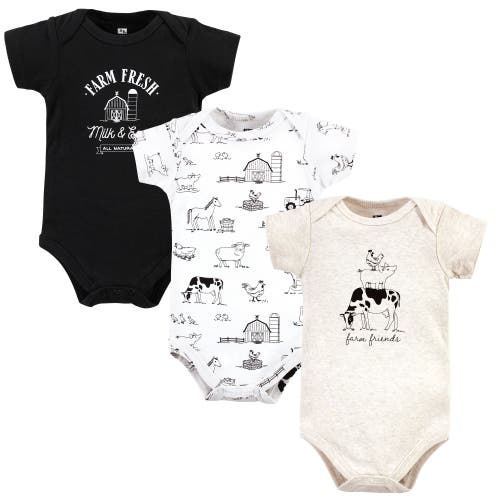 Hudson Baby All-season Cotton One-piece Garment Set Of 3 In Animal Print