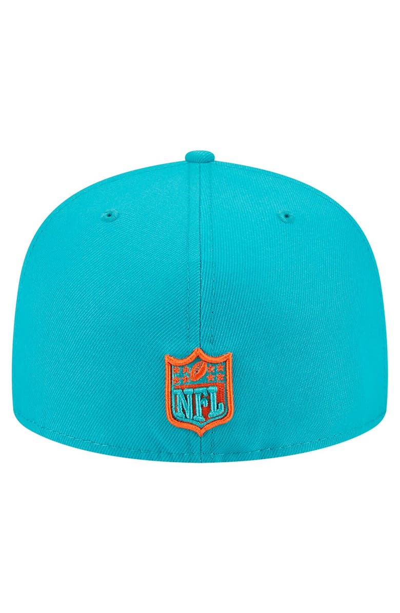 New Era Men's New Era Aqua Miami Dolphins  Main 59FIFTY Fitted Hat, Alternate, color, 
