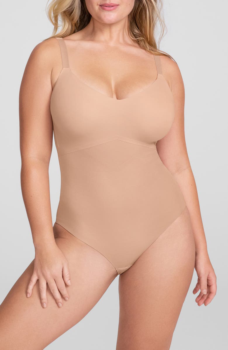 Honeylove Liftwear Cami Bodysuit, Main, color, Sand