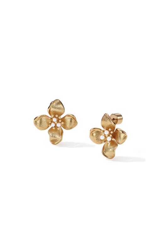 Retro Chic Iris Blossom Stud Earrings In Multi