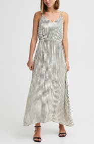 ICHI Stripe Maxi Dress