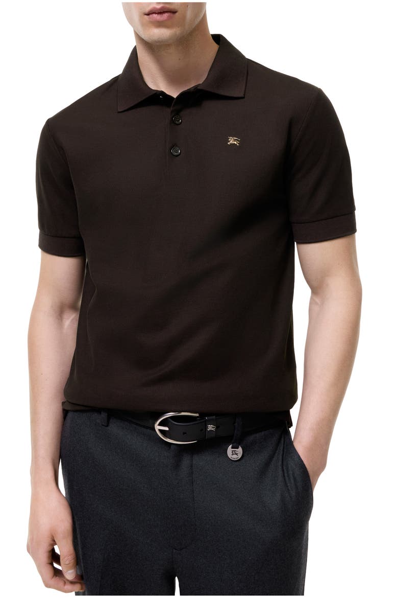 Metal Knight Cotton Polo Shirt, Main, color, Clove brown