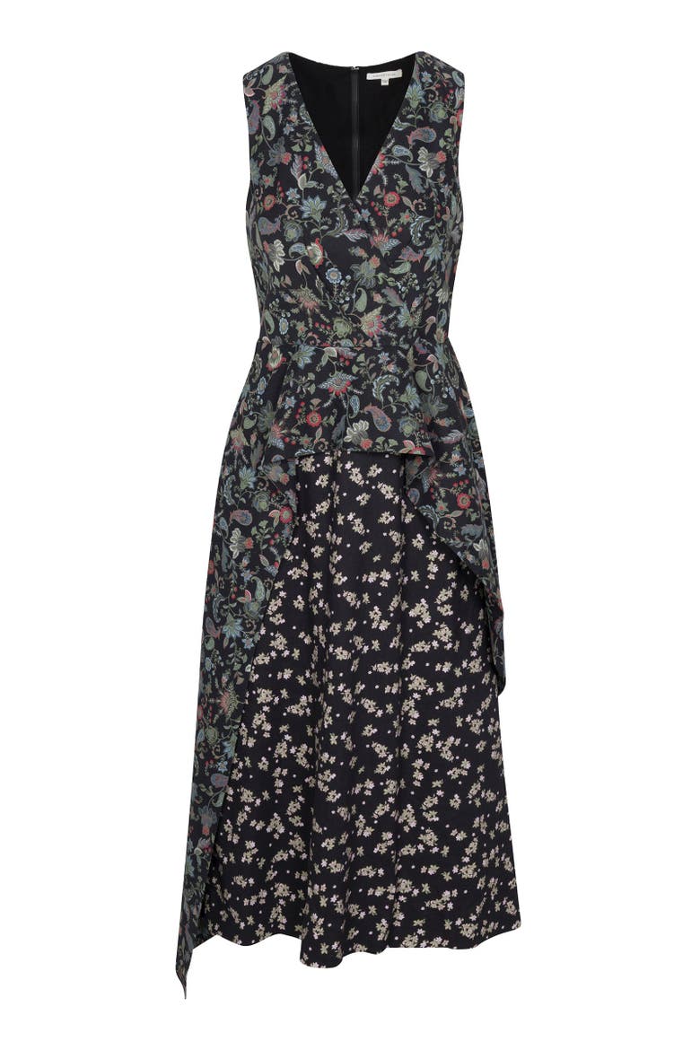 Aurelia Stretch Linen Dress, Alternate, color, Navy Multi