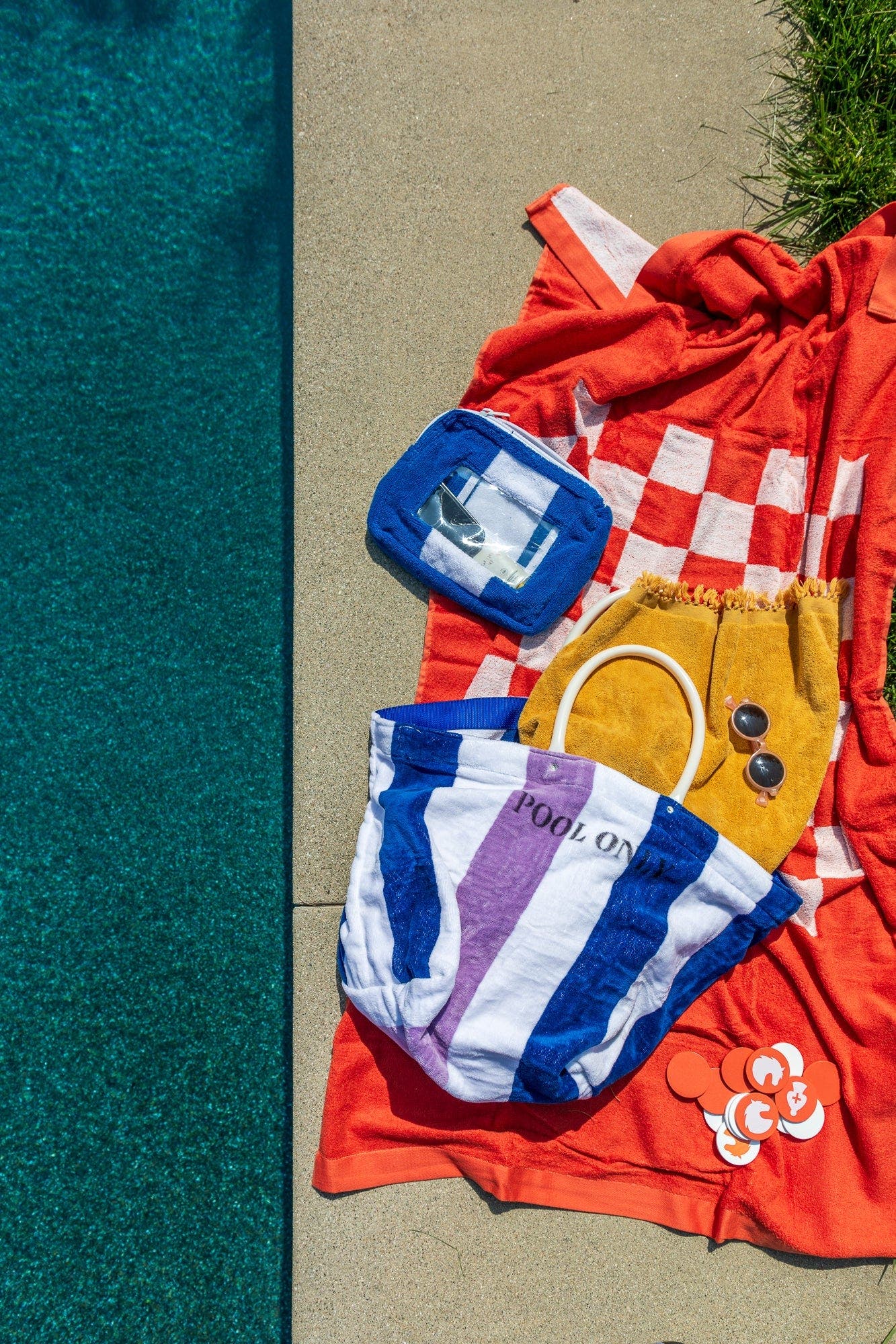 PUEBCO Terrycloth Pool Bag Assorted Colors, Alternate, color, Assorted Color