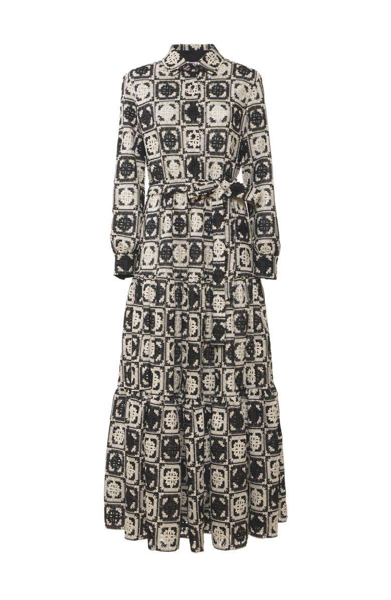 La DoubleJ Bellini Dress, Alternate, color, Mini Tiles Macrame' Black