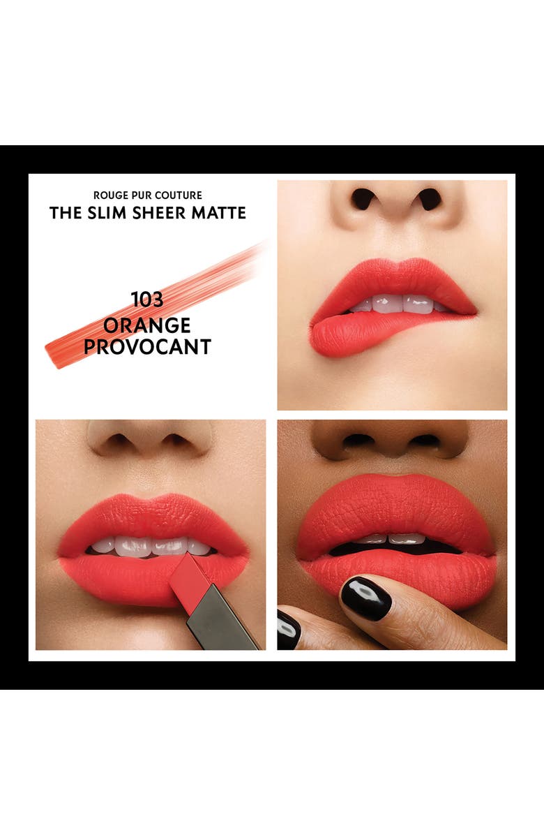 Yves Saint Laurent Rouge Pur Couture The Slim Sheer Matte Lipstick, Alternate, color, 103 Roange Provocant