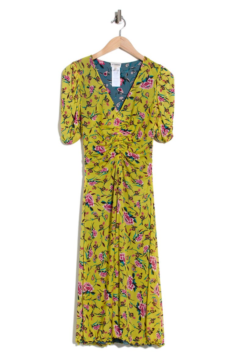 Koren Ruched Dress, Alternate, color, DANCING ROSE MIX