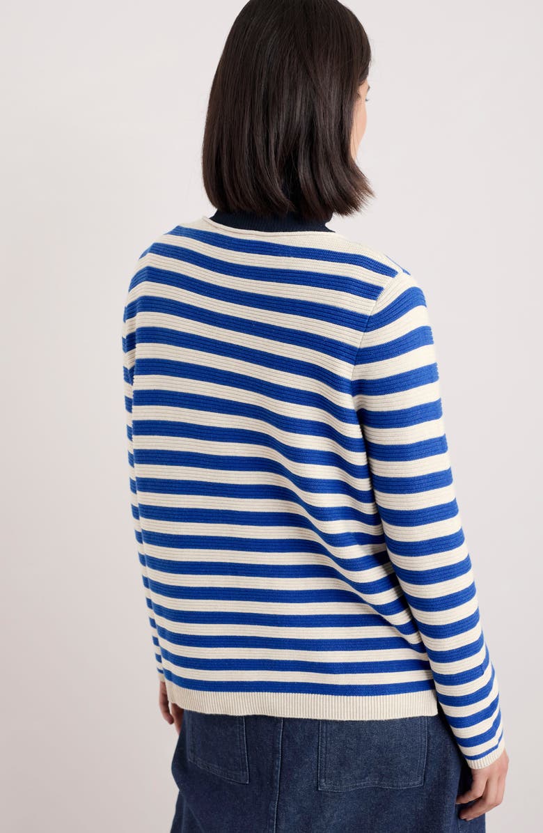 Seasalt Cornwall Makers Stripe Rib Organic Cotton Sweater, Alternate, color, Knit Mini Cornish Ink Chalk