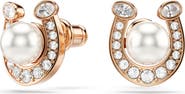 Swarovski Symbolica Swarovski Faux Pearl Horseshoe Stud Earrings
