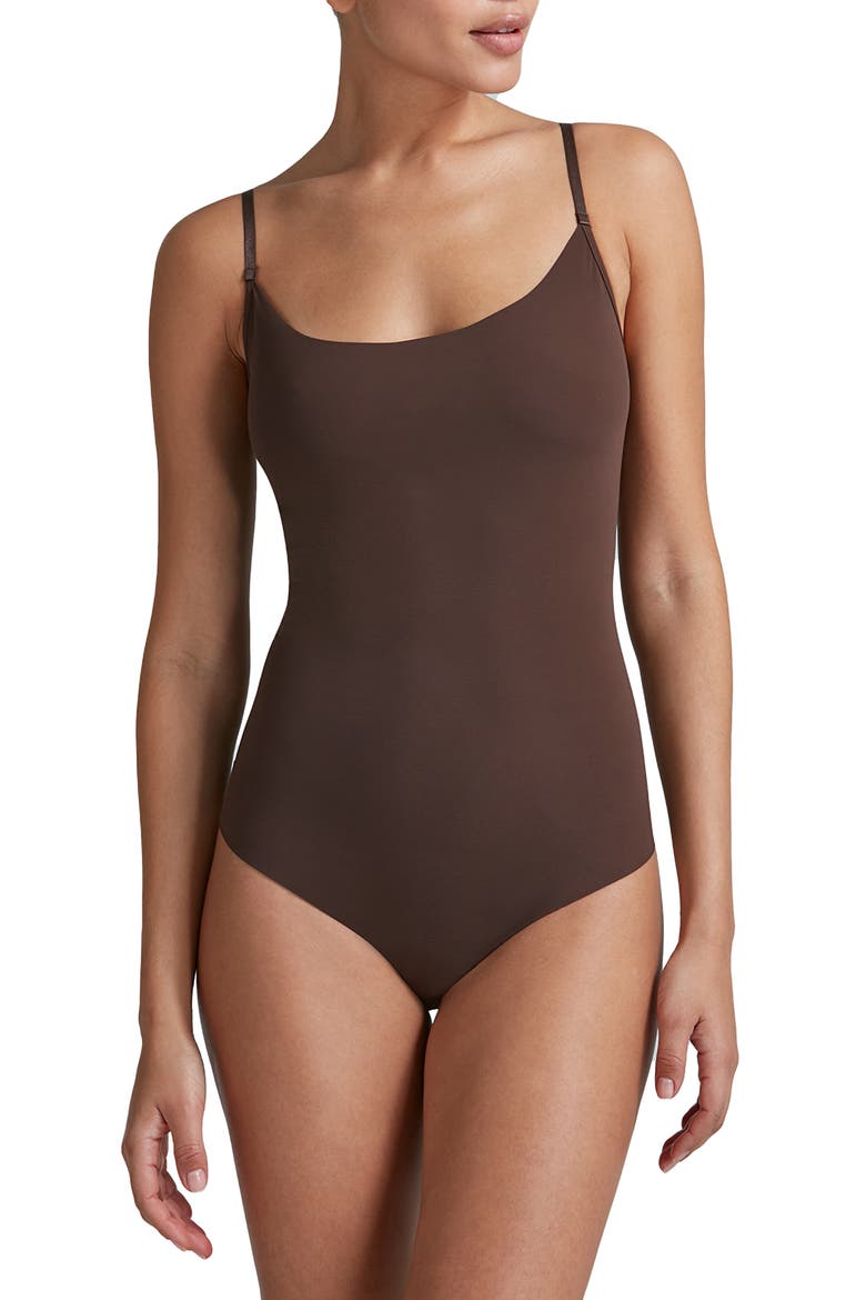Classic Cami Thong Bodysuit, Main, color, MOCHA