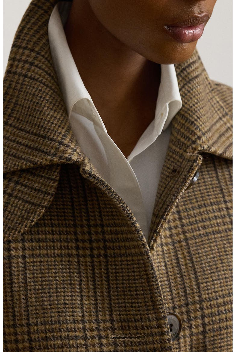 Wool Blend Trench Coat, Alternate, color, HAZEL PLAID