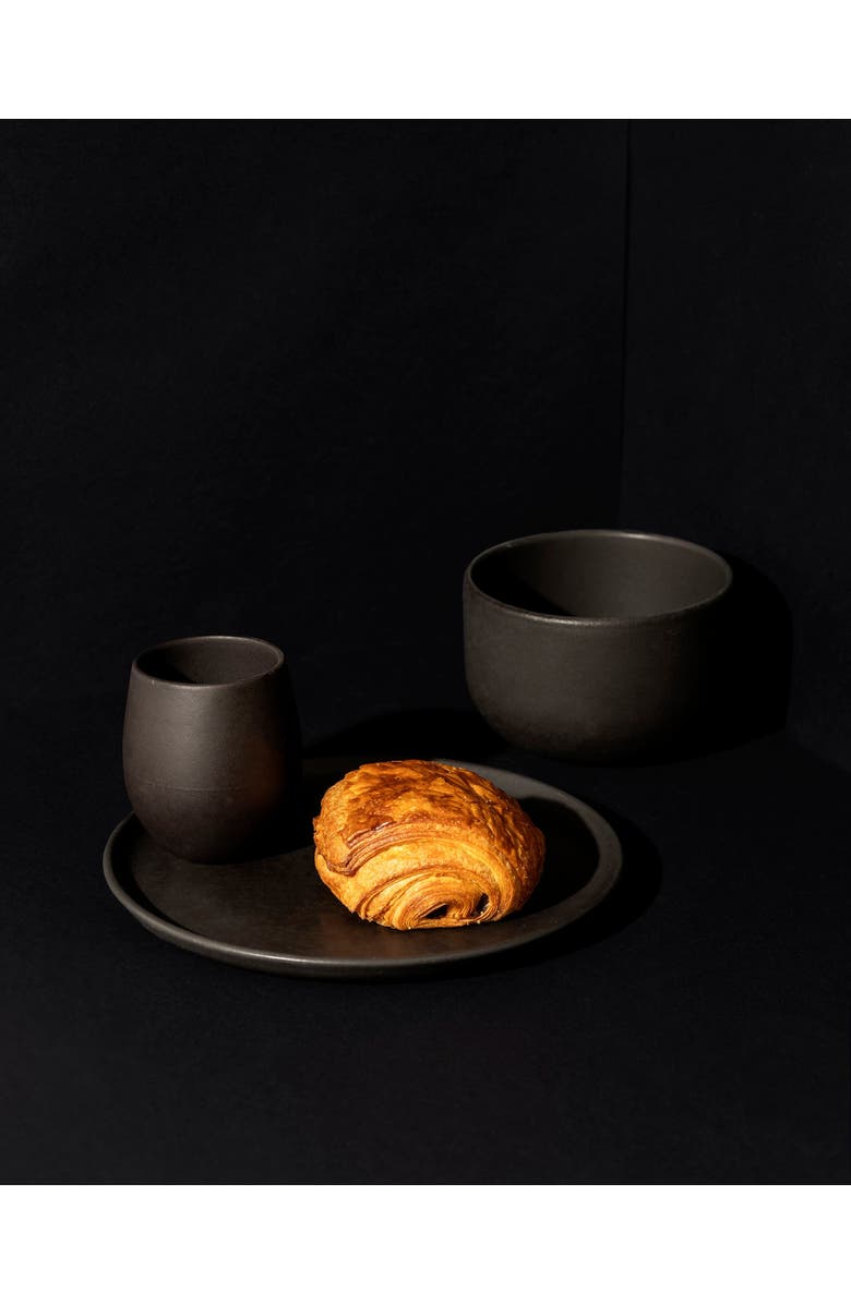 Gharyan Stoneware Minimalist Dinnerware Set, Alternate, color, Black