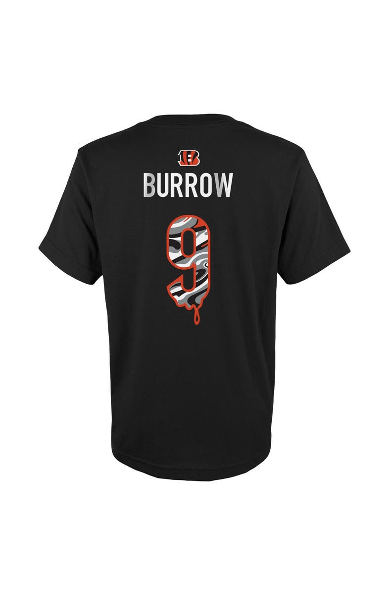 Outerstuff Youth Joe Burrow Orange Cincinnati Bengals Mainliner Drip Player Name & Number T-Shirt, Alternate, color, 