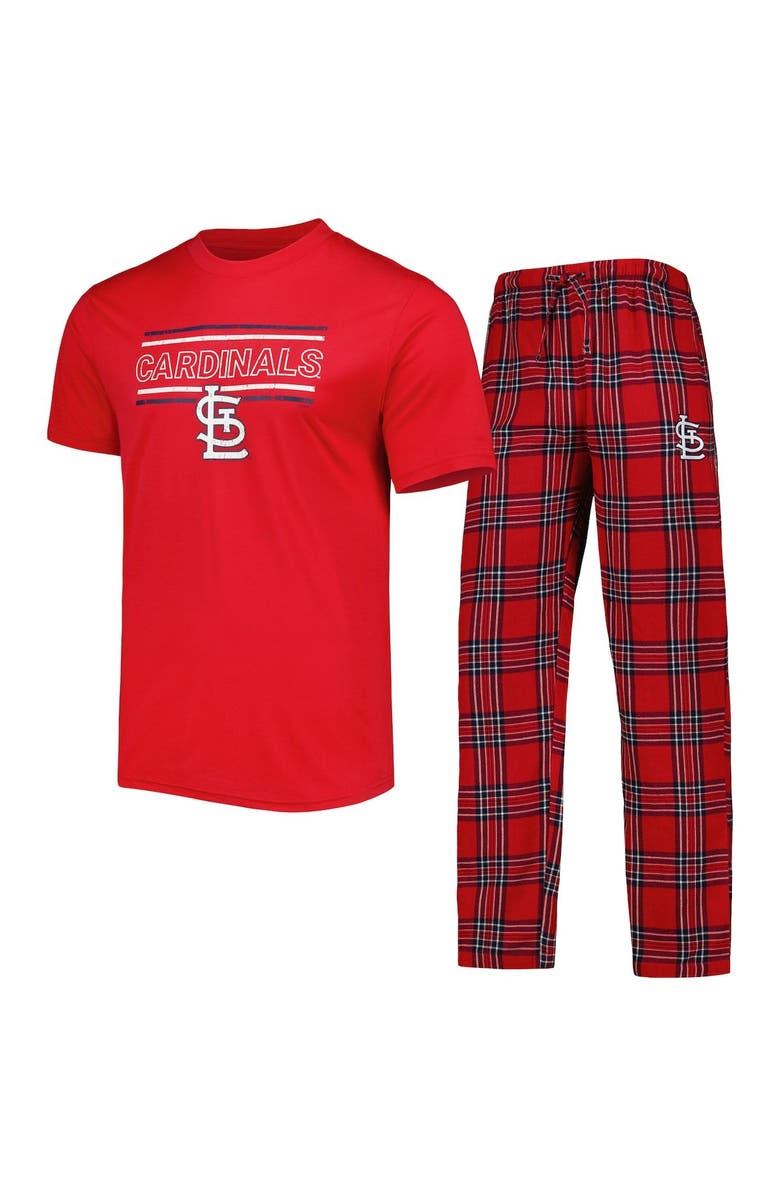 CONCEPTS SPORT Men's Concepts Sport Red/Navy St. Louis Cardinals Badge T-Shirt & Pants Sleep Set, Main, color, Red