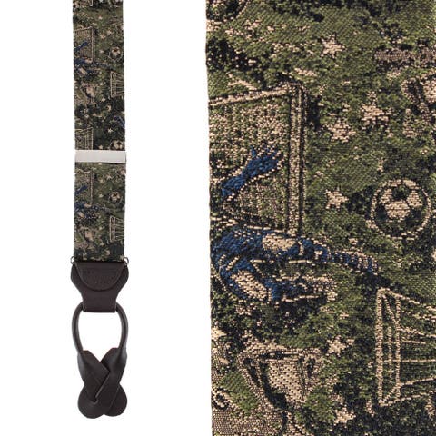 World's Champion Goal Soccer Novelety Button End Suspenders (Braces)