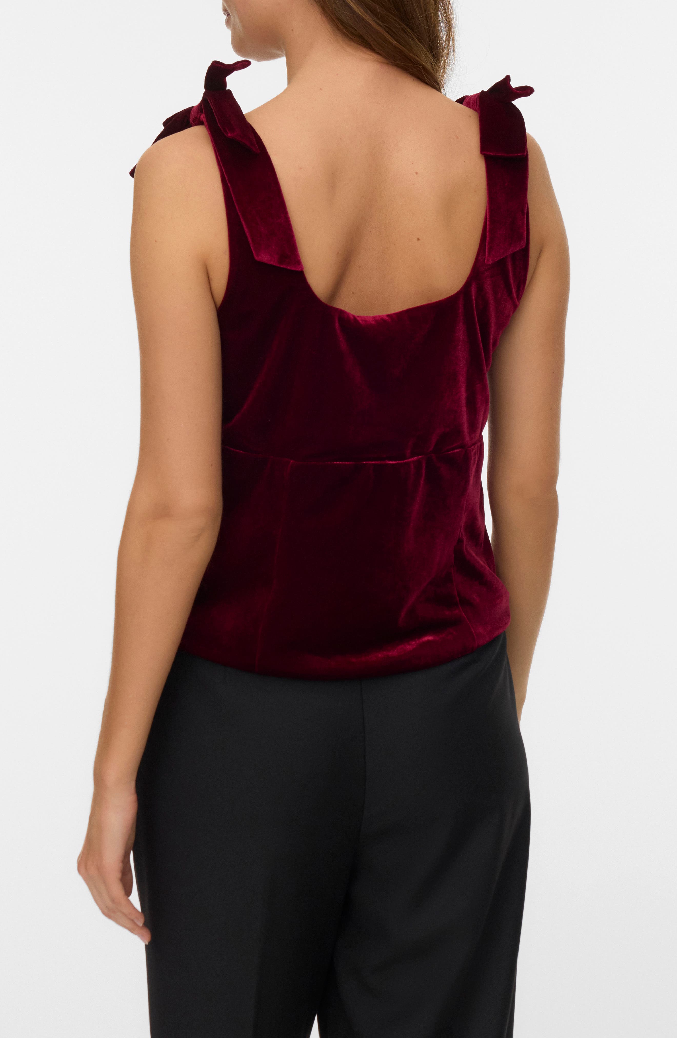 Vida Tie Strap Velvet Top - image 2